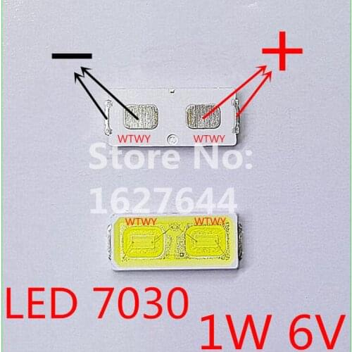 1000pcs EVERLIGHT LED 7030 LED Backlight TV High Power 1W 6V LED Backlight Cool white For LED LCD TV Backlight Application