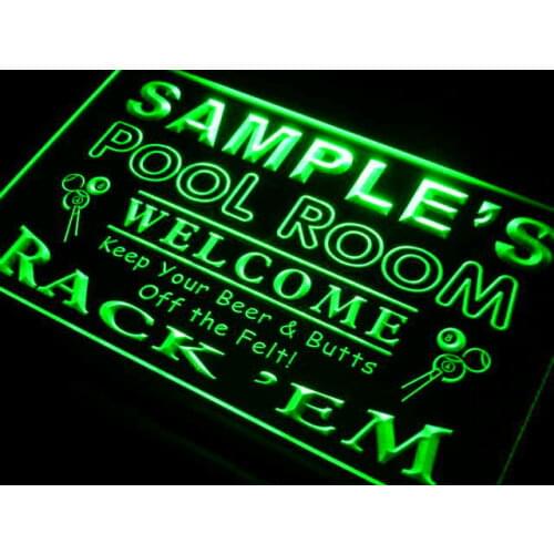 Py-tm Name Personalized Custom Pool Room Rack 'em Bar Beer Neon Light Light Signs