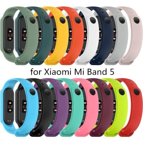 Strap for Xiaomi Mi band 5 Bracelet for Miband 5 Silicone Sport Wristband Watchband Strap for Mi band 5 Bracelet factory Sale