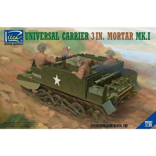 Riich Models RV35017 1/35 Universal Carrier 3 in. Mortar Mk.1 - Scale Model Kit