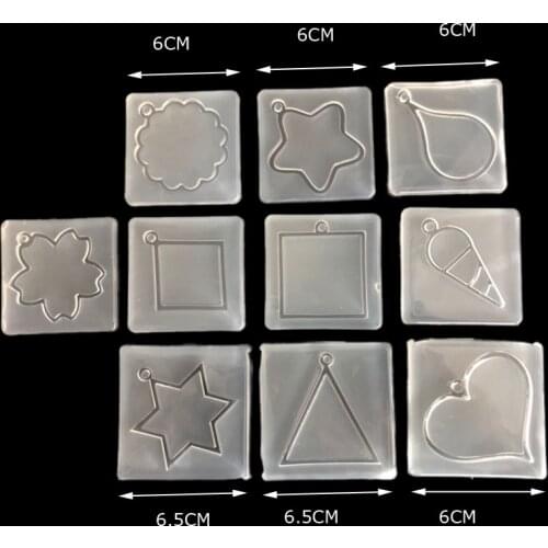 Silicone Mold for jewelry frame geometric flower star heart sweet tube pendant Resin Silicone Mould handmade epoxy resin molds