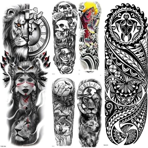 Tiger Temporary Tattoo for Men Women Fox Waterproof Tattoos Stickers Decals Temporales A Prueba De Agua Arm 3d Fake Tatoo