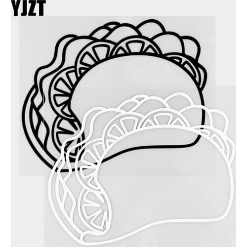 YJZT 14.2×11.3CM Traditional Mexican Food Tacos Vinyl Car Stickers Decals Art Mural Decor Black / Silver 20B-0362