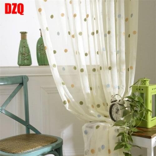 Cute Circle Embroidery Cartoon Curtains For Living Room Bedroom Childrens Room Sheer Tulle Curtain Modern Home Decoration T57#3