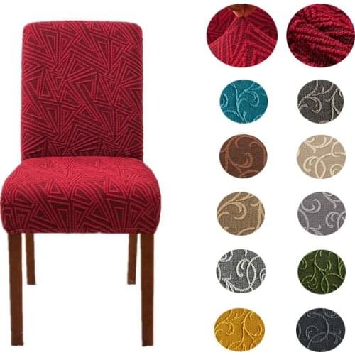 Jacquard Elastic Chair Cover High Spandex Chair Case for Dining Room Anti-dirty Seat Chaircover for Chair for Kitchen Wedding