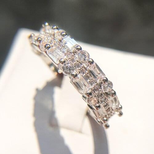 YaYI Jewelry Top Quality Princess Cut AAA+ White Cubic Zirconia Silver Color Engagement wedding Heart Rings Party Rings Gifts