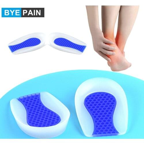 1Pair Gel Heel Cups Plantar Fasciitis Inserts, Silicone Heel Pads for Bone Spurs Pain Relief, Bruised Feet Best Insole Treatment