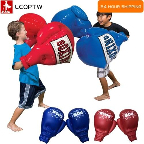 1 PairThicken Inflatable Boxing gloves Kids Adult Vent Toy Foldable Fitness Body Building Muay Thai practice Dropshipping