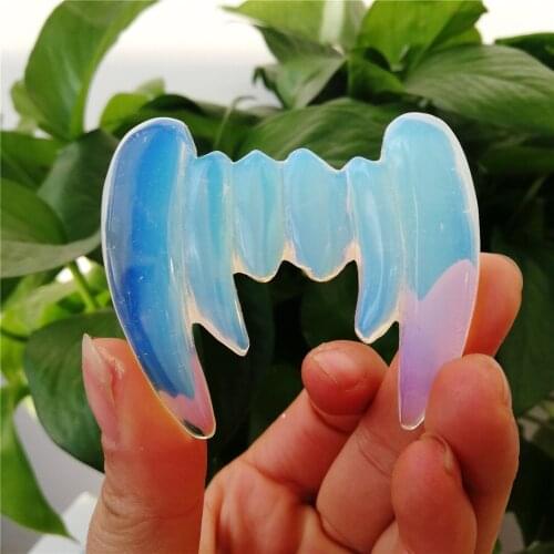 1pc Chakra stone Quartz Crystal Opal Teeth/wing/bat Shape stone for diy Jewelry making necklace Accessories