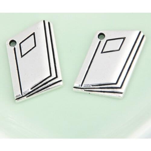 10pcs/lot Charms School Book Silver Color Pendants Jewelry Making DIY Handmade Findings 19x30 mm