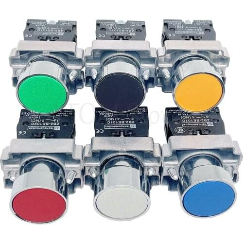 5pcs/Lot XB2 BA51 XB2-BA51 YELLOWSelf-reset Momentary Flush Pushbutton 1 N/O Flat Push Button Switch