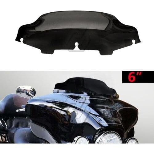 6" Motorcycle Wave Windshield Fairing Case for Harley Touring FLHT FLHTC FLHX 1996-2013