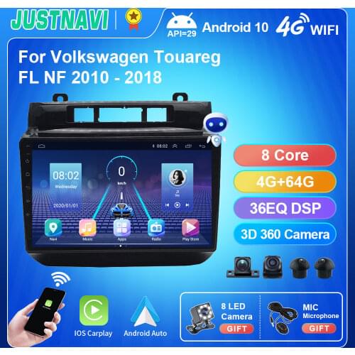 Android 9.0 For VW/Volkswagen Touareg 2011-2017 4G+64G Car Multimedia Player GPS Navigation2 Din Radio WIFI Rear Camera No DVD