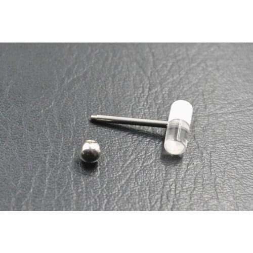 Free Shipping 50pcs Body Jewelry Acrylic Clear Pill Ball Tongue/ Nipple Ring Barbells Bar 14G~1.6mm Retainers Piercing Jewelry