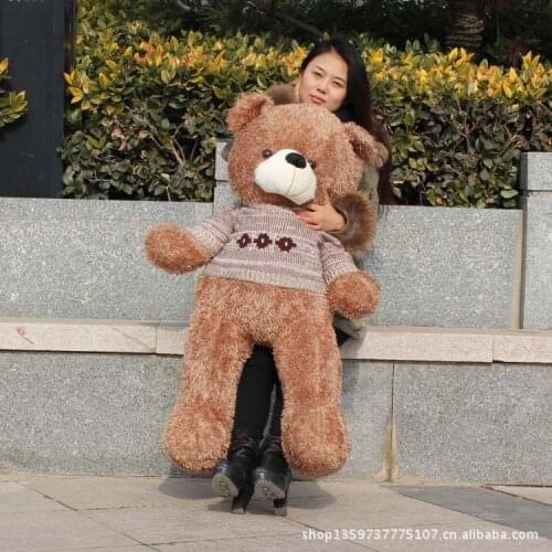 Large 130cm teddy bear plush toy sweater bear doll,soft throw pillow birthday gift b4981