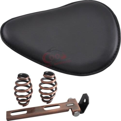 Black 3" Solo Spring Driver Seat Pad Saddle+Mount Bracket For Harley 883 Bobber Chopper