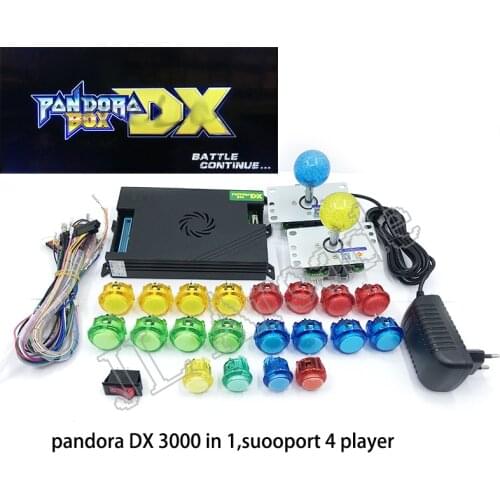 DIY Arcade Kit Sanwa Joystick Pandora Box DX family version 3000 in 1 have 3d and 3P 4P game Can save game progress function
