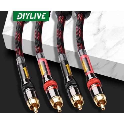 DIYLIVE HIFI Monster fever oxygen free copper RCA two pairs two pairs lotus audio line CD power amplifier sound signal line