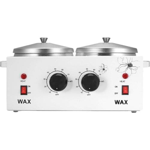 Double Wax Warmer Professional Electric Wax Heater Dual Paraffin Facial Skin SPA Equipment with Adjustable Temperature