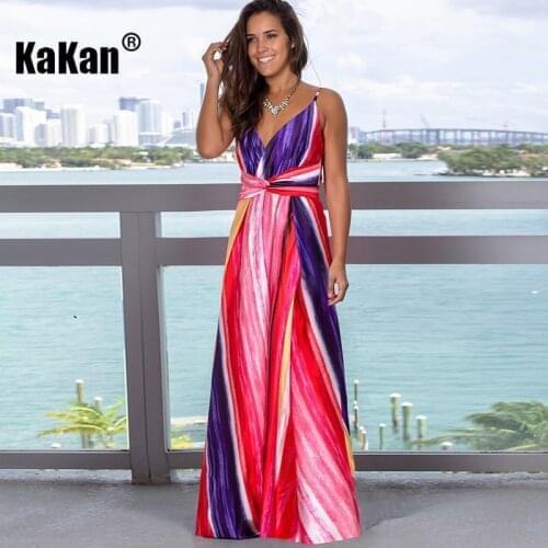 Europe and The United States New Womens Strap Print Beach Dress 2020 Summer Womens Dress