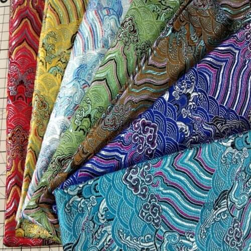 Graceful Cloud Wave Brocade Fabric Jacquard Apparel Costume patchwork fabric Upholstery Furnishing Materil Curtain Home Decor