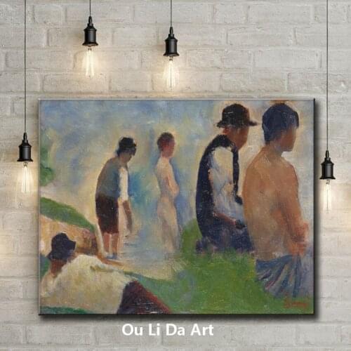 Impression classical women man greenbelt scenery canvas printings oil painting printed on canvas wall art decoration pictures