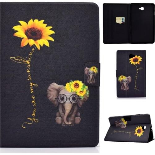 PU Leather Tablet Case For Samsung Galaxy Tab A A6 10.1 2016 T580 T585 SM-T580 Card Slots Cover SM-T585 Magnetic Stand Funda Pen