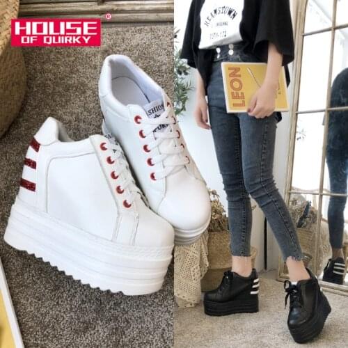 Super High Heels Platform Shoes Women Casual Comfortable Wedges Shoes for Women Sneakers Vulcanized Shoes Autumn Women Shoes PU
