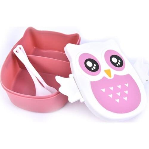 Cute Cartoon Owl Lunch Box Food Container Storage Box Portable Kids Student Lunch Box Bento Box Container With Compartments Case
