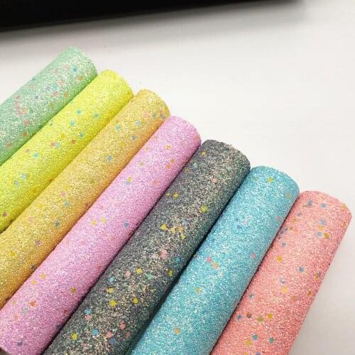 A4 sheet 20*33cm chunky glitter shiny leather sheet vinyl 1519