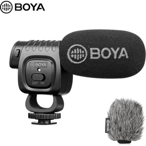 BOYA BY-BM3011 On Camera Record Microphone with TRS TRRS Audio Cables for Canon Sony Nikon DSLR Camera Smartphone Audio Recorder