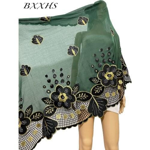 Fashion Abaya Islamic Hijab African Dubai Ramadan Cotton Hijab Pashmina for Pray Embroidery Ring Shawl Wrap Turban Woman BX-30