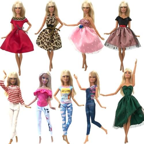 NK 2 Set Newest Doll Dress Beautiful Party Concise style Clothes Top Fashion Dress For Barbie Accessories Doll Best Gift 4X JJ