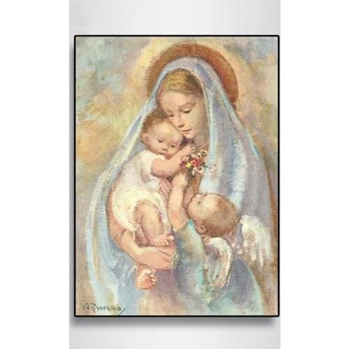 New Diamond Painting Virgin Mary Kids Christian Religion Jesus Christ Diamond Embroidery Maternal Love Child Religious