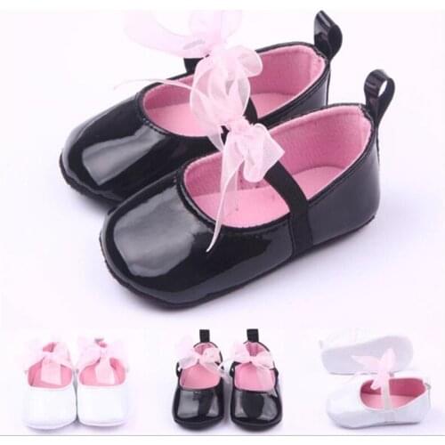 New Spring&Autumn Baby Girl Shoes Cute Bowknot Toddler PU First Walkers Anti-Slip Newborn Crib Shoes