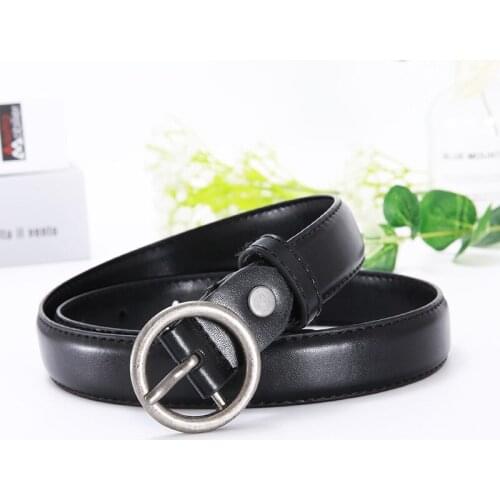 New Women Leather Belt For Female Luxury Strap Casual All-match Ladies Adjustable Designer Vintage Belts Brand Round Buckle Belt