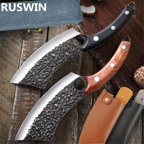 Meat Cleaver Hunting Knife Handmade Forged Boning Knife Serbian Chef Knife Stainless Steel Kitchen Knife Butcher Fish Knife Tool