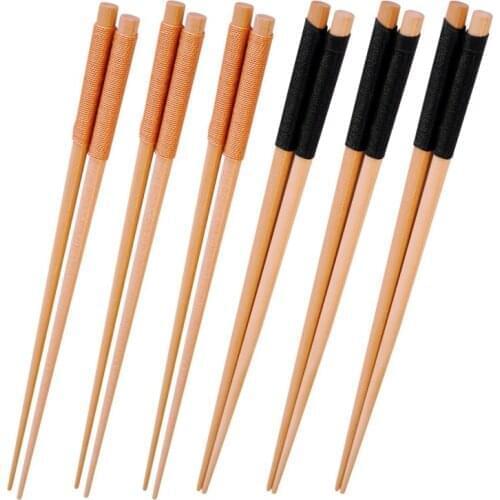 6 Pairs Chopsticks Reusable Japanese Chinese Korean Wood Chop Sticks Hair Sticks, Dishwasher Safe
