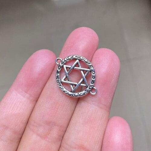 18pcs Star Of David Shield Witch Pendants Charms Jewelry Making DIY Mens WomenNecklace Bracelet Handmade Crafts Accessories