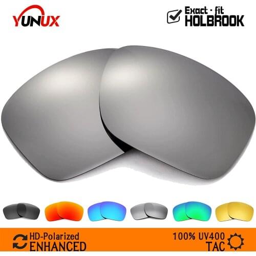 YUNUX Enhanced Polarized Lenses Replacement for Oakley Holbrook OO9102 Sunglasses (Compatible Lens Only) - Only Lenses