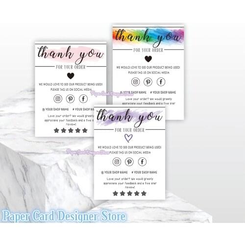 Small Business Thank You Card Template Simple Thank You Package Insert Modern Business Thank You Card Thank You For Your Purchas
