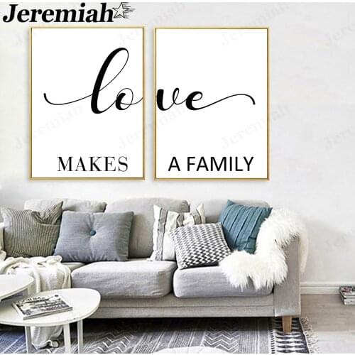Modern Black and White Alphabet Canvas Painting Love English Alphabet Picture Printing Simple Wall Artist Home Decoration