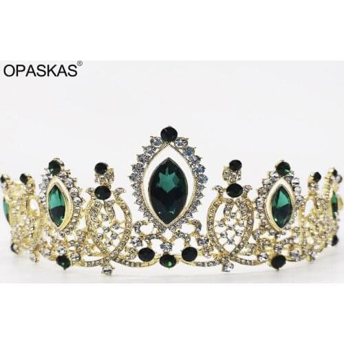 Princess Prom Tiara Crown Ornament Wedding Accessories Simple Alloy Crystal Bride Electroplating Dress Jewelry Baroque Headband