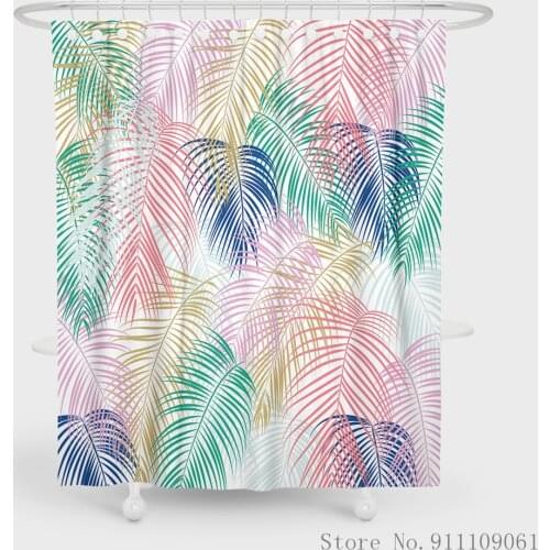 Colorful Leaves 3D Printed Shower Curtain Bathroom Decoration Mildewproof and Waterproof Polyester Fabric Shower Curtains