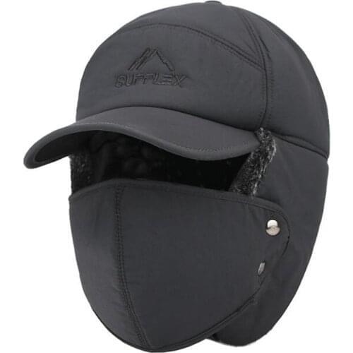 XdanqinX Trend Winter Thermal Bomber Hats For Men Women Ear Protection Face Windproof Ski Cap Velvet Thicken Couple Earmuffs Hat