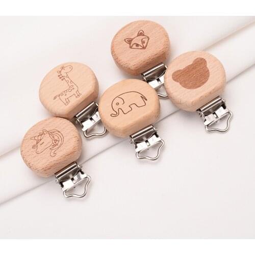 10/20/30Pcs/Lot Baby Good Grade Beech Wooden Clips Pacifier Dummy Clip Holder Wood Baby Feeding Accessories Clasp Metal