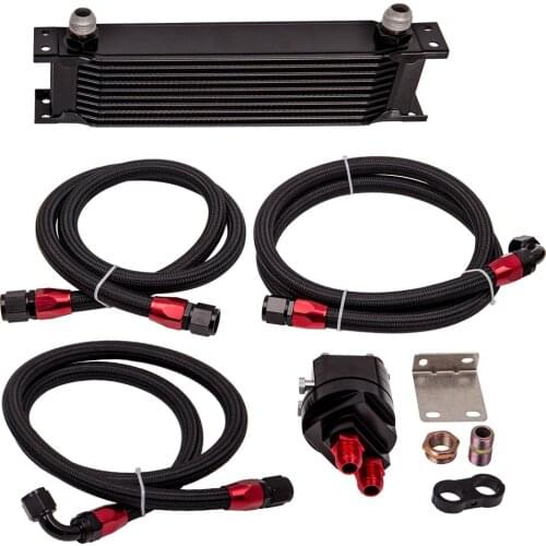 10 AN-10AN UNIVERSAL ENGINE TRANSMISSION OIL COOLER TRUST TYPE Black