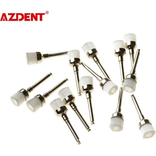 100pcs/Box AZDENT Dental Prophy Brush Polishing Brushes Bowl Shape White Nylon Latch Type (RA) PB-370 for Contra Angle Low Speed