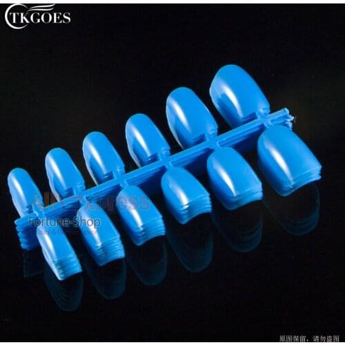 120 Pieces Per Pack Blue Square Full Cover False Nail Tips 10 Sizes With Extra Nr 5 And Nr 6