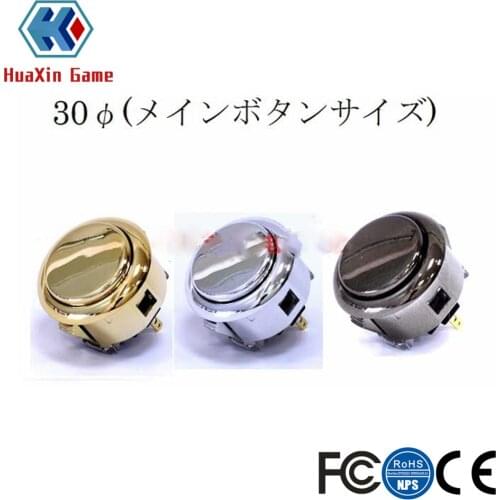 8PCS/LOT SANWA OBSF-30/24 Gold/Silver/ Obsidian Button For USB MAME Controller, Arcade Joystick Games Console